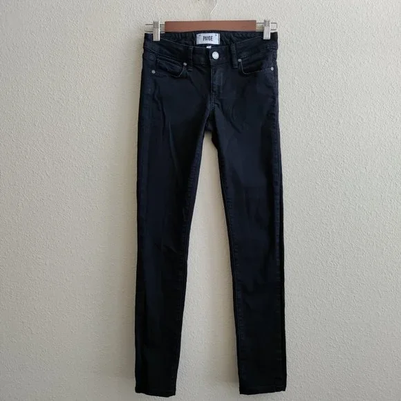PAIGE Skyline Skinny Jeans in Black Ink Size 23 - Picture 2 of 14